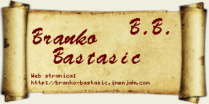 Branko Bastašić vizit kartica